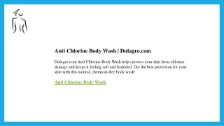 Anti Chlorine Body Wash  Dulagro.com