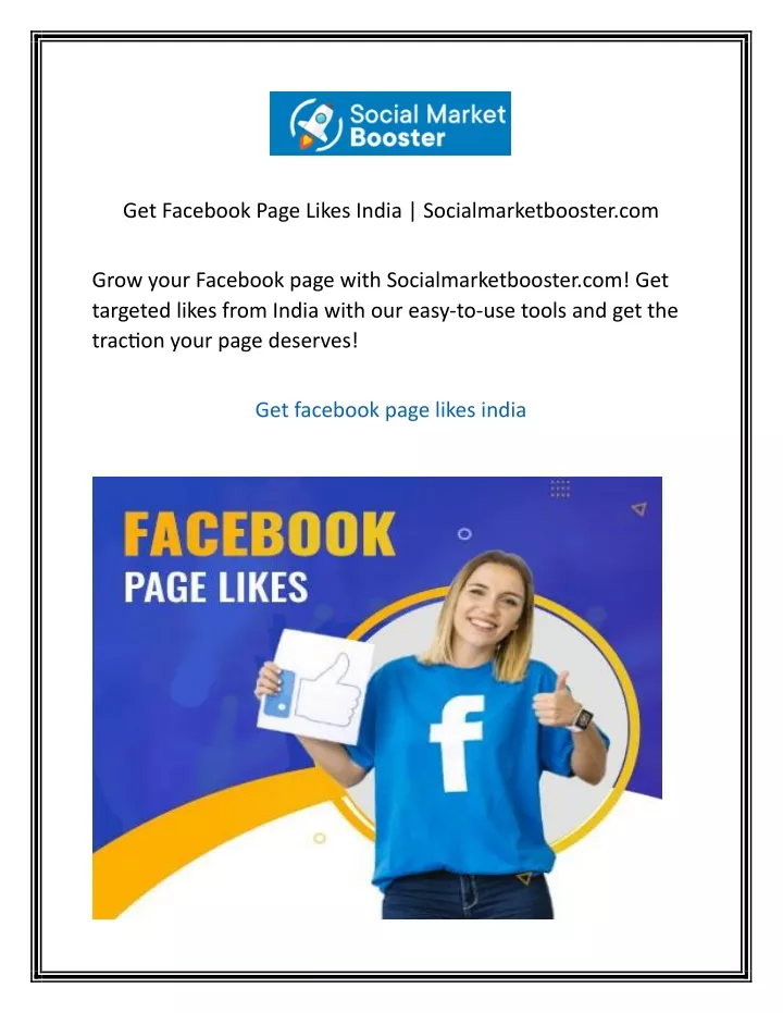 get facebook page likes india socialmarketbooster