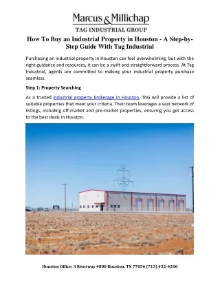 How To Buy an Industrial Property in Houston - A Step-by-Step Guide With Tag Ind