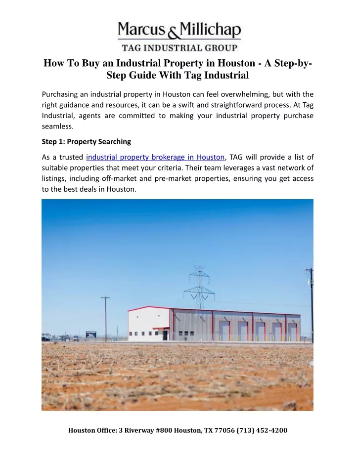 how to buy an industrial property in houston