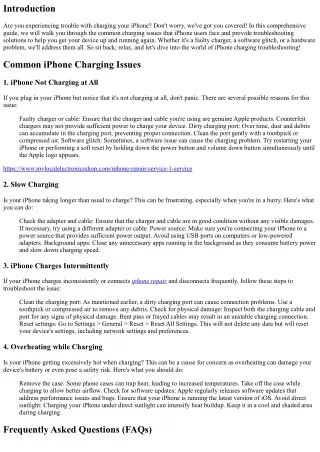 Troubleshooting Guide for iPhone Charging Issues