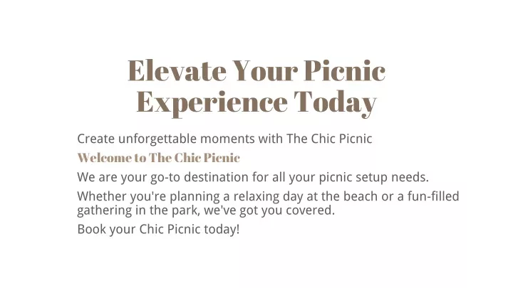 elevate your picnic experience today
