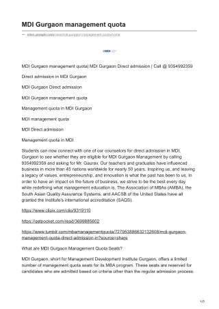 MDI Gurgaon management quota MDI Gurgaon Direct admission  Call @ 9354992359   -sites.google.com-MDI Gurgaon management