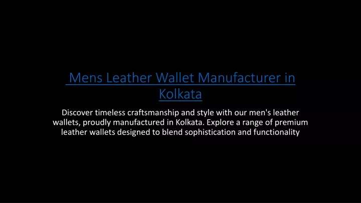 mens leather wallet manufacturer in kolkata