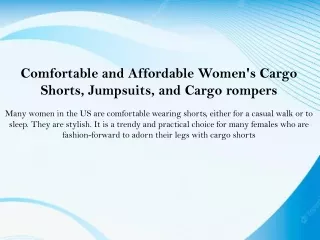 Comfortable and Affordable Women's Cargo Shorts, Jumpsuits, and Cargo rompers