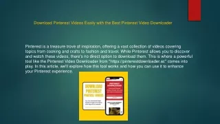 The Ultimate Guide to Using a Pinterest Video Downloader