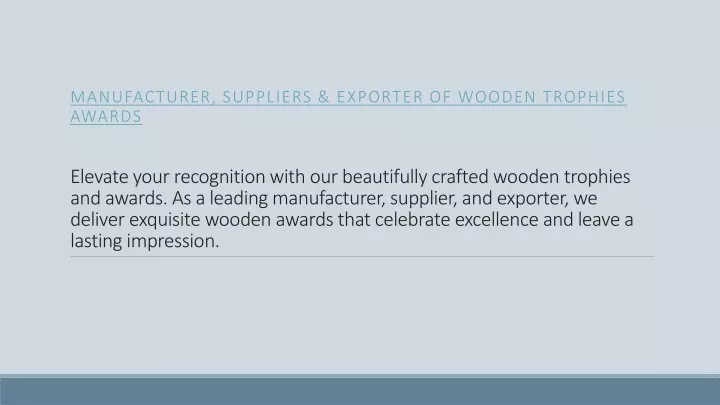 manufacturer suppliers exporter of wooden trophies awards