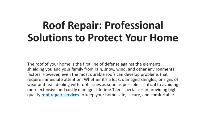 roof repair professional solutions to protect your home