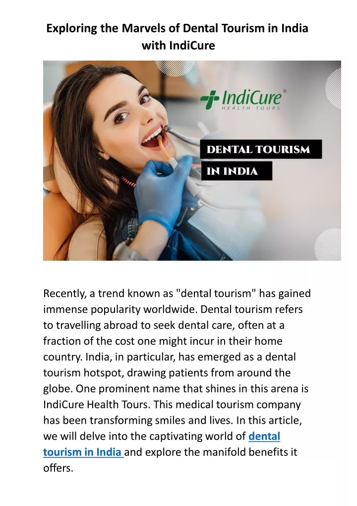 exploring the marvels of dental tourism in india