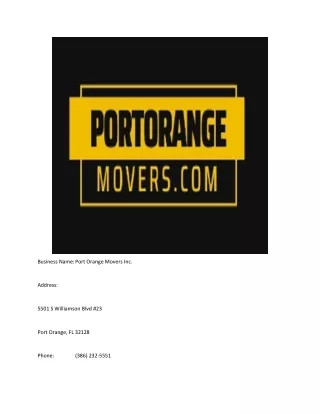 Port Orange Movers Inc.