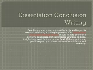 dissertation conclusion writing
