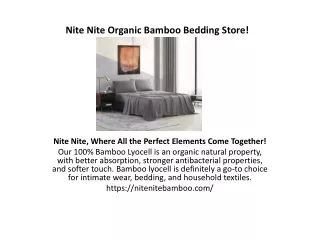 Nite Nite Organic Bamboo Bedding Store!
