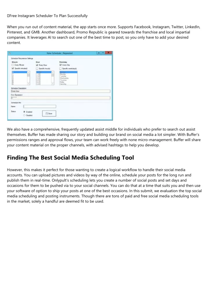 free instagram scheduler to plan successfully