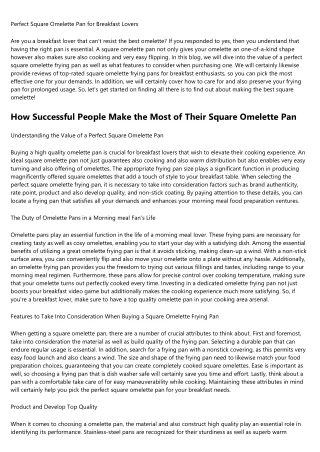 perfect square omelette pan for breakfast lovers