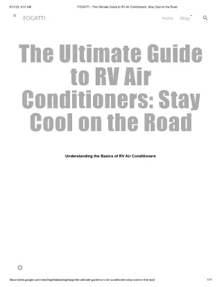 FOGATTI - The Ultimate Guide to RV Air Conditioners_ Stay Cool on the Road