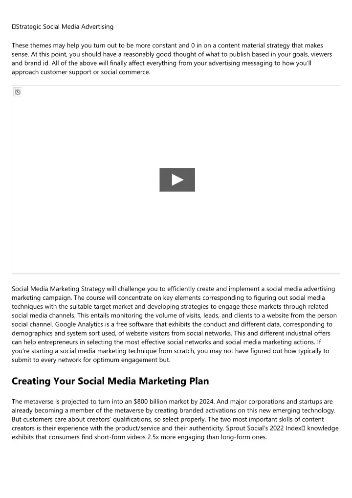 strategic social media advertising