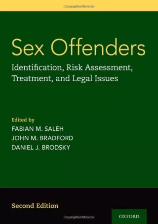 Download [PDF] Sex Offenders: Identification, Risk Assessment, Treatment, and Legal Issues