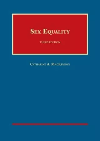 Download Book [PDF] Sex Equality, 3d (University Casebook Series)