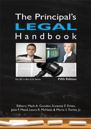 Download [PDF] The Principal's Legal Handbook (N O L P E Monograph Series)