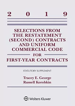 Full Pdf Selections from the Restatement (Second) Contracts and Uniform Commercial Code