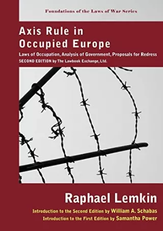 Download [PDF] Axis Rule in Occupied Europe: Laws of Occupation, Analysis of Government,