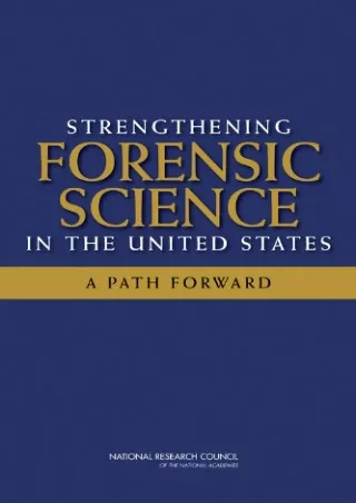 Epub Strengthening Forensic Science in the United States: A Path Forward