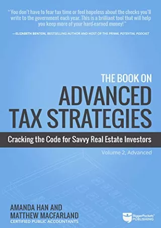 Download Book [PDF] The Book on Advanced Tax Strategies: Cracking the Code for Savvy Real Estate