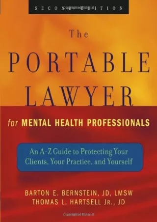 Read Book The Portable Lawyer for Mental Health Professionals: An A-Z Guide to
