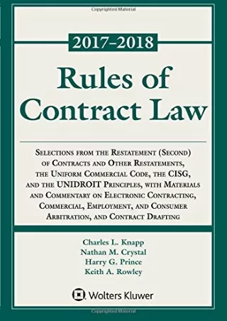Read online  Rules of Contract Law, 2017-2018 Statutory Supplement