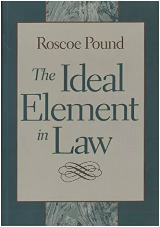 Pdf Ebook The Ideal Element in Law