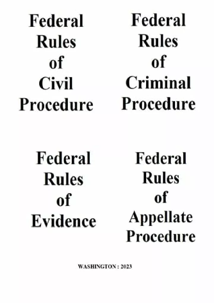 PPT Download [PDF] Four Rules of Federal Court Rules of