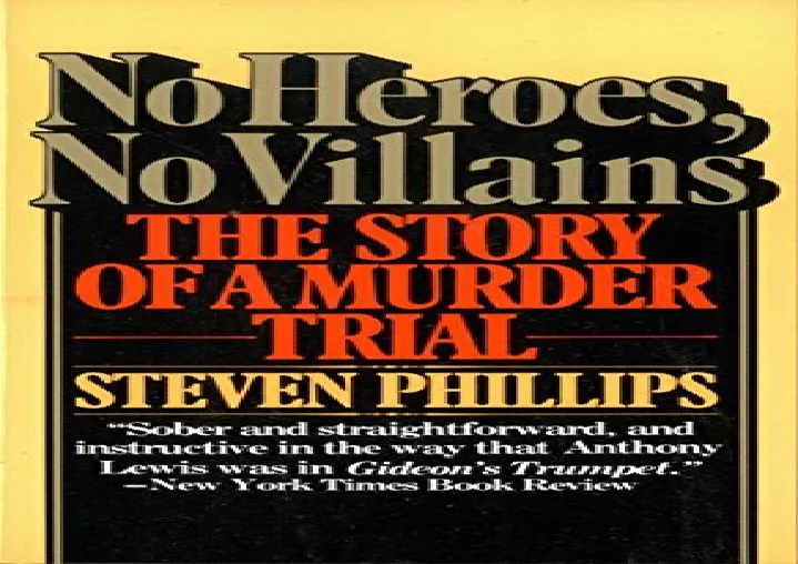 PPT (PDF) No Heroes, No Villains The Story of a Murder Trial Full