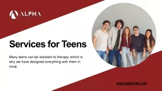 Services for Teens - Alpha 180