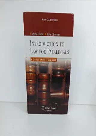 Full DOWNLOAD Introduction to Law for Paralegals: Critical Thinking Approach, 5th Edition