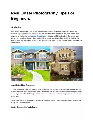 Real Estate Photography Tips For Beginners