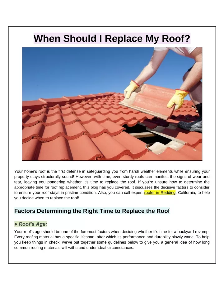 when should i replace my roof