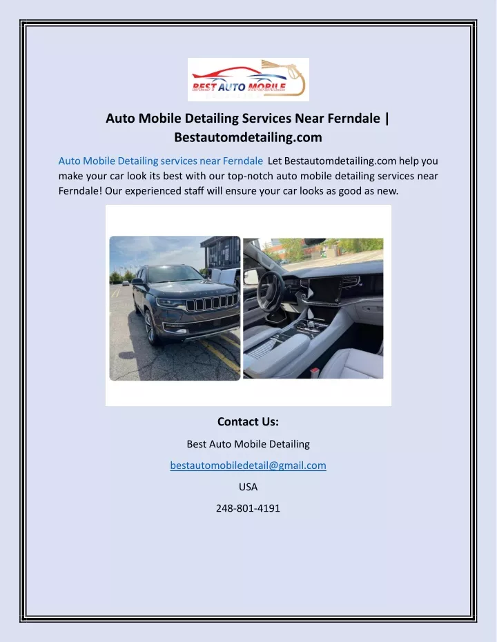 auto mobile detailing services near ferndale