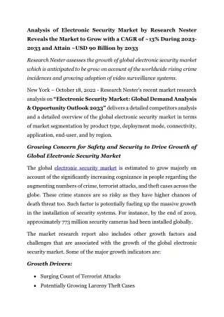 analysis of electronic security market