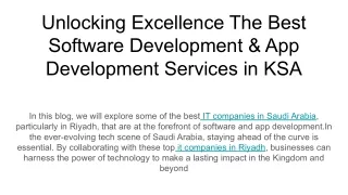 unlocking excellence the best software