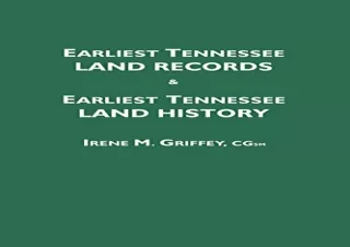 (PDF) Earliest Tennessee Land Records & Earliest Tennessee Land History Kindle