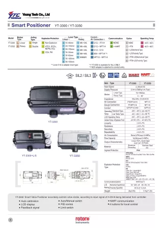 YT-3300 Smart Valve Positioner | Valve Actuators India