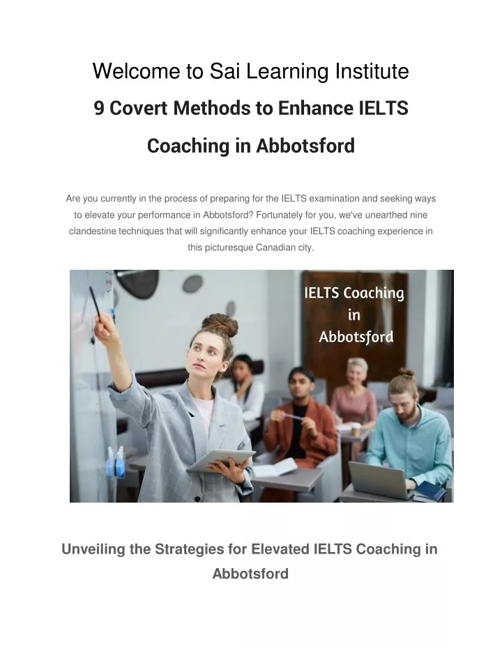 welcome to sai learning institute 9 covert methods to enhance ielts coaching in abbotsford