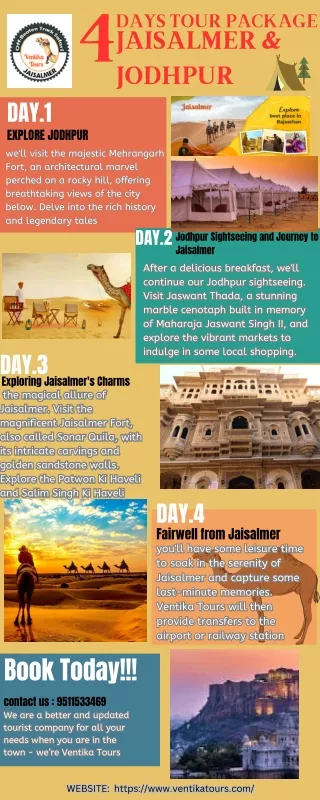 Rajasthan: Ventika Tours' 4 Days/3 Nights Jodhpur-Jaisalmer Tour Package