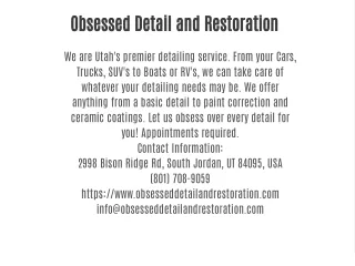 obsessed detail and restoration