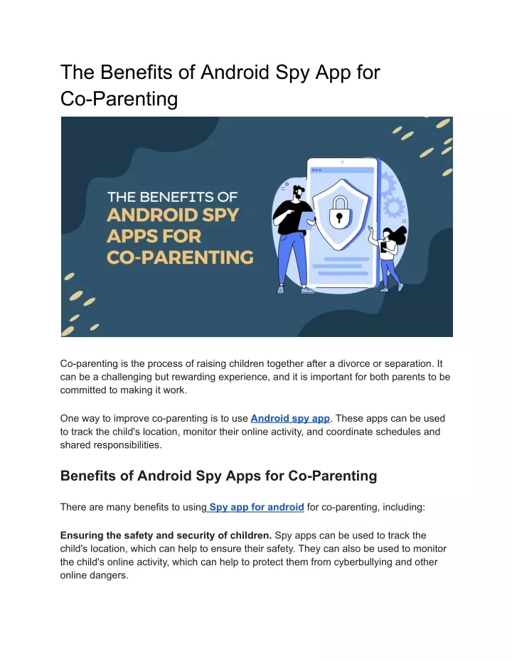 the benefits of android spy app for co parenting