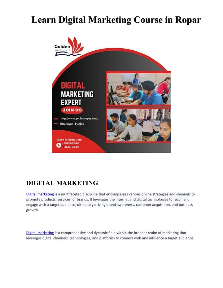 learn digital marketing course in ropar
