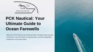 PCK Nautical: Your Ultimate Guide to Ocean Farewell