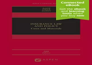 [PDF] Insurance Law and Policy: Cases and Materials [Connected eBook] (Aspen Cas