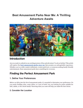 best amusement parks near me