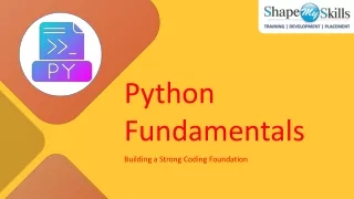 Python Fundamentals - Building a Strong Coding Foundation